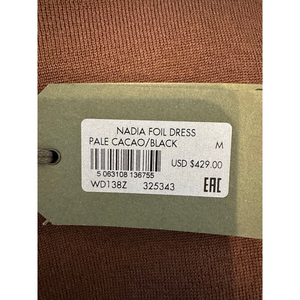 ALLSAINTS Nadia Foil Midi Dress Wool 2-in-1 Size Medium NWT - Picture 8 of 16